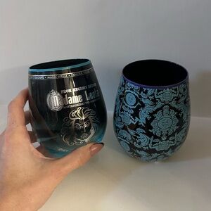 Disney Haunted Mansion Madame Leota Wallpaper Tumblers Stemless Wine Cups Set